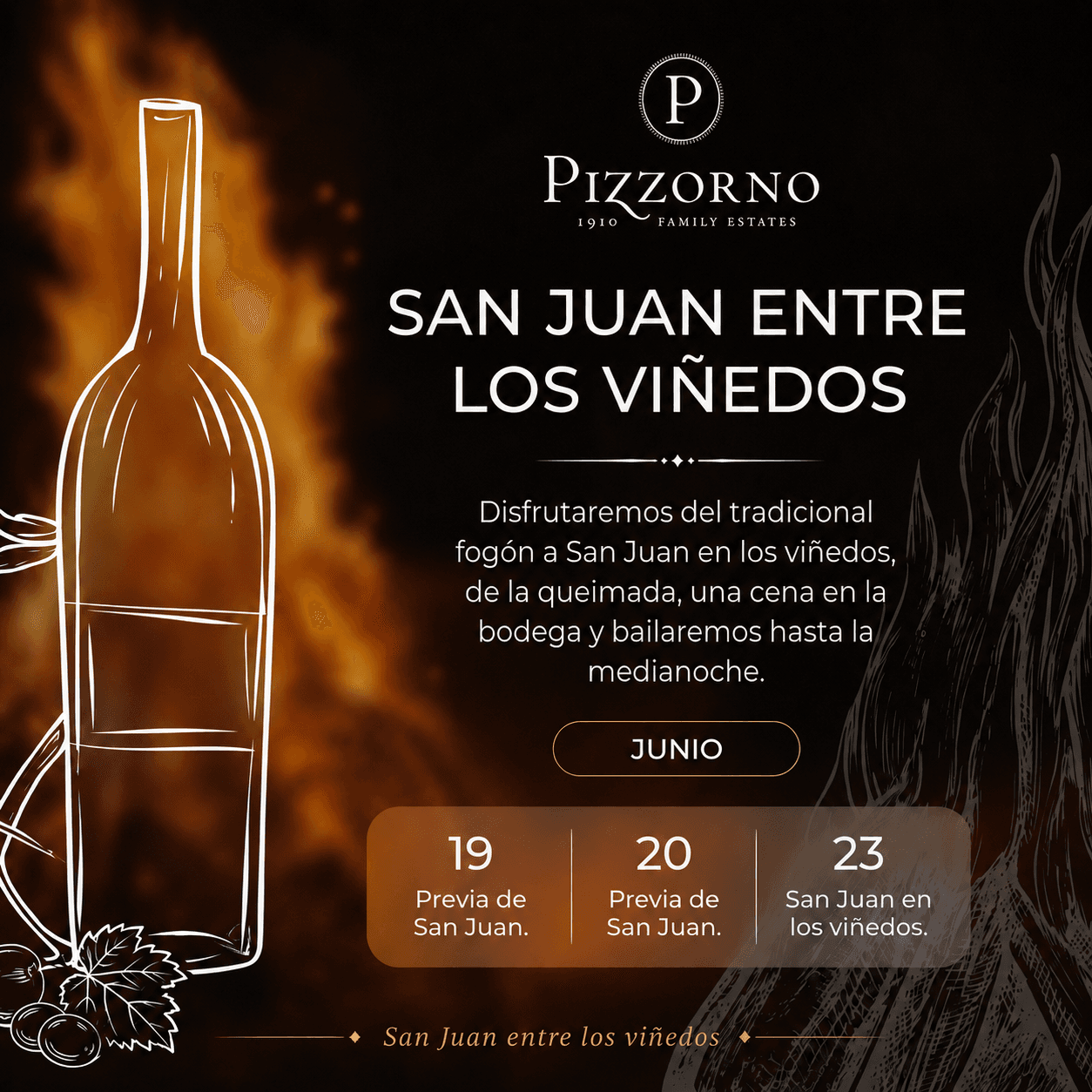 San Juan entre los Viñedos en Bodega Pizzorno 19/06