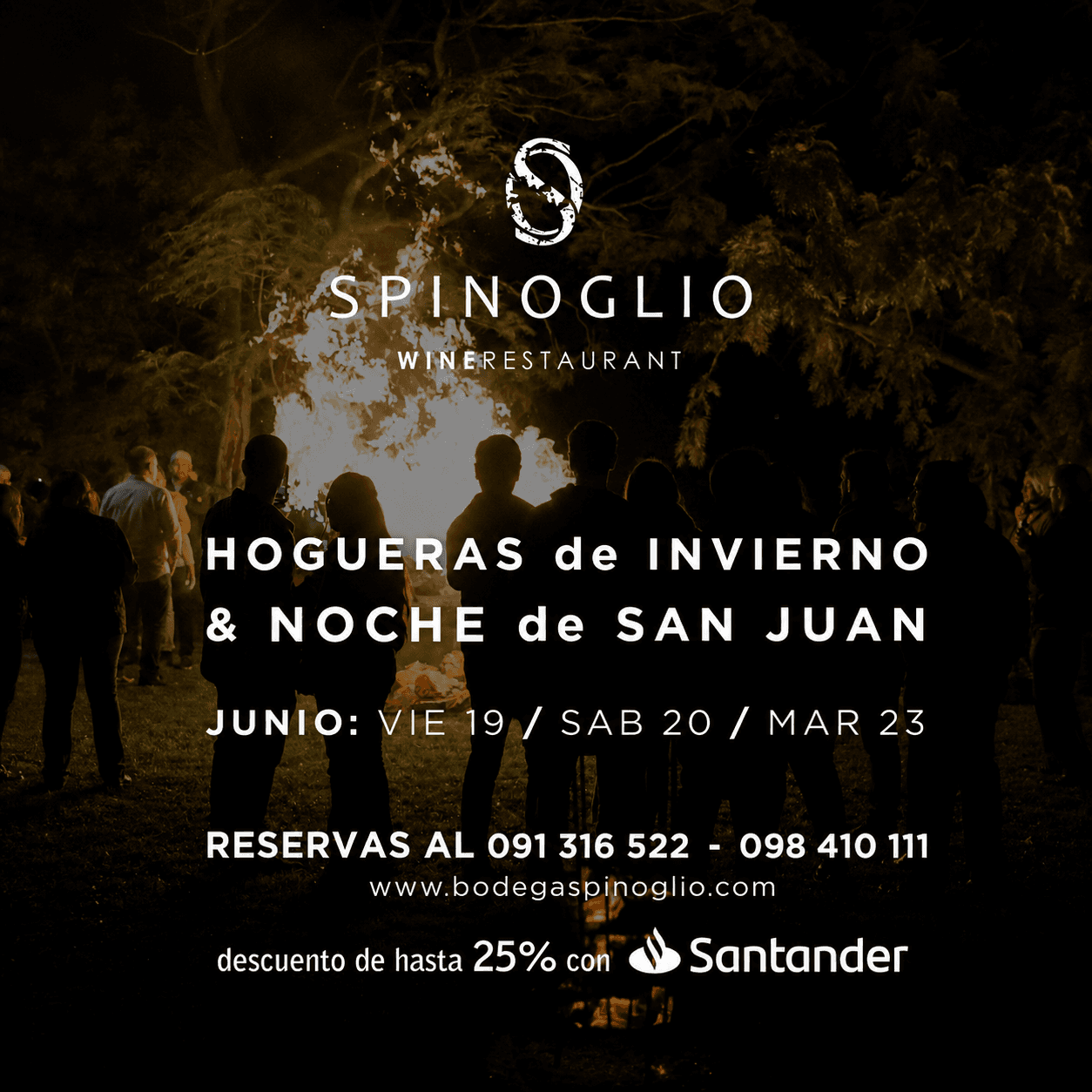 San Juan & Fuegos de Invierno en Spinoglio Wine Restaurant 23/06