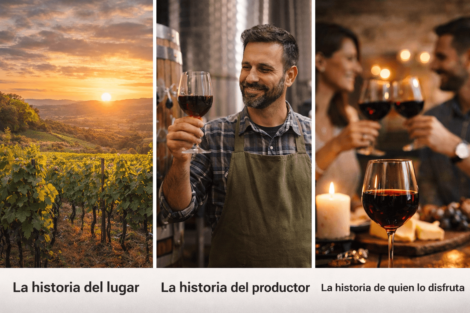 Las tres historias que nos cuenta el vino....